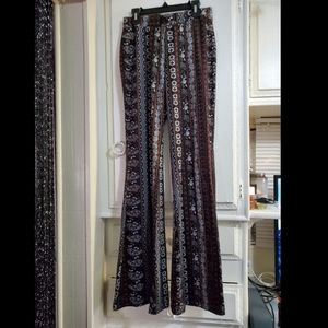 Patterned Flare Pants